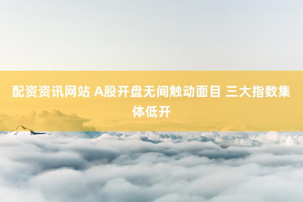 配资资讯网站 A股开盘无间触动面目 三大指数集体低开